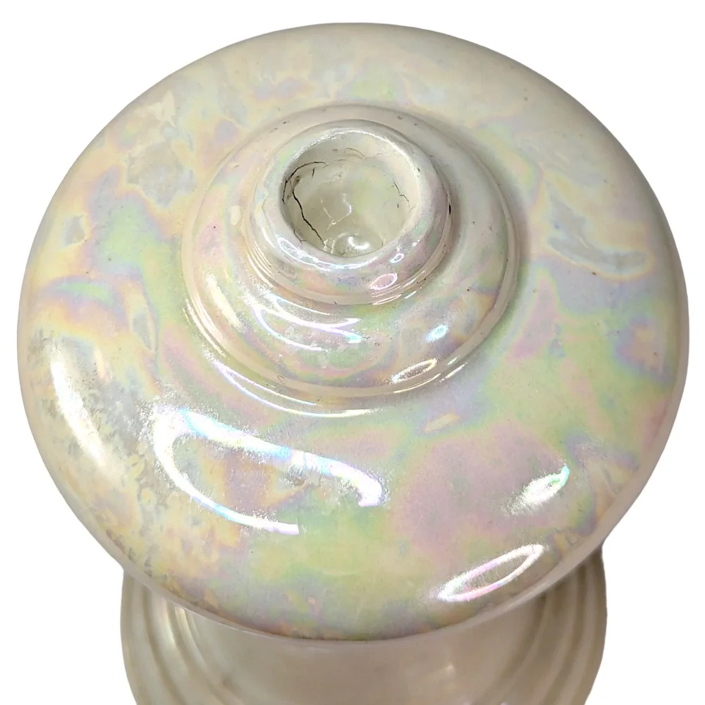 Handmade Ceramic Statement Tapered Candle Holder Iridescent Modern Column 10